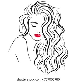 Curly Hair Line Drawing Images Stock Photos Vectors Shutterstock