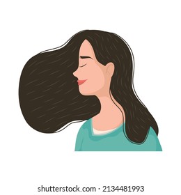 beautiful girl with long hair character