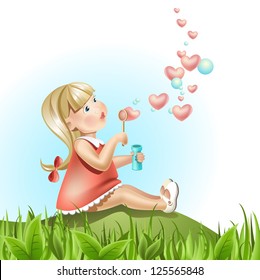 Beautiful Girl with Lovely Bubbles