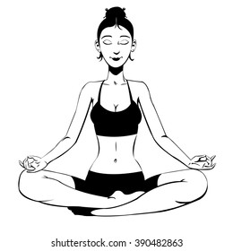 beautiful girl meditating
