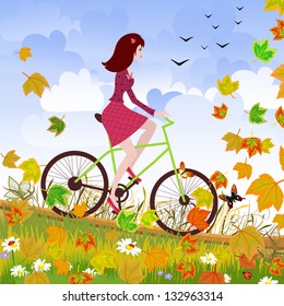 Beautiful girl on the bike