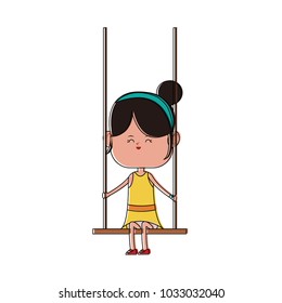 Beautiful girl on swing
