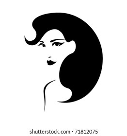 beautiful girl with perfect hairstyle vector