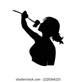 Beautiful Girl Silhouette. Sad Beautiful Girl. Beauti Girl Flower Silhouette