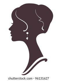 beautiful girl  silhouette with stylish hairstyle