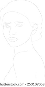 the beautiful girl sketch coloring page 