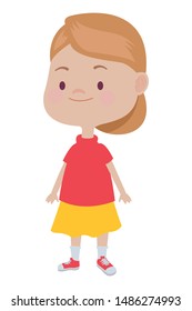 Beautiful girl smiling and having fun vector illustration graphic design.