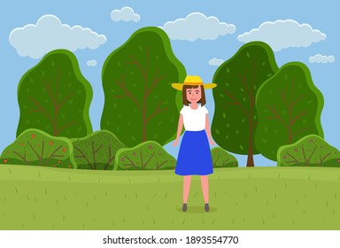 花 麦わら帽子 女性 のイラスト素材 画像 ベクター画像 Shutterstock