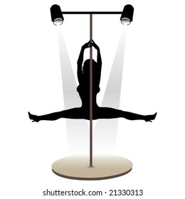 Beautiful girl striptease dancer vector illustration