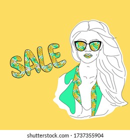 beautiful girl for a summer sale poster