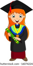 beautiful girl with a sweet smile after graduation