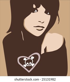 Beautiful girl with symbolic t-shirt