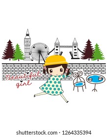 beautiful girl vector