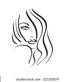 Beautiful girl , vector