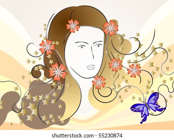 Beautiful girl. Vector