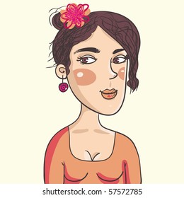 Beautiful girl in vector