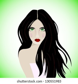 beautiful girl in vector format