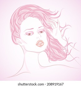 beautiful girl. Vector illustration