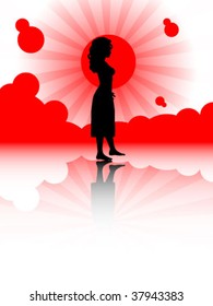 beautiful girl vector illustration