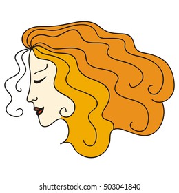 Beautiful girl. Vector illustration.