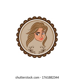 beautiful girl vector logo design template. cosmetic, makeup or young woman icon