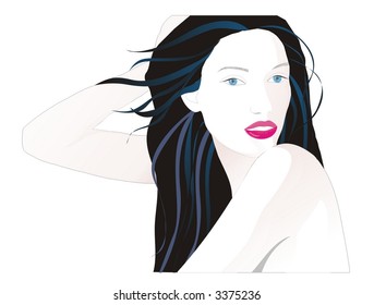 beautiful girl in vectorial art