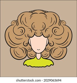 Beautiful girl with wavy hairstyle, editable vector file can editable for your brand or all of your graphic needs.