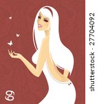 Beautiful girl in white dress - zodiac signs
