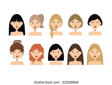 Beautiful Girls Background Girl Hairstyles Stock Vector (Royalty Free ...