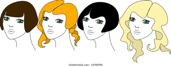 beautiful girls with coiffure