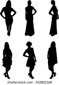 beautiful girls collection vector