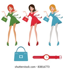 Beautiful girls in a hurry