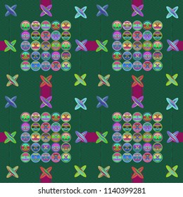 Beautiful glamorous magian abstract background vintage multicolored jeans tissue.