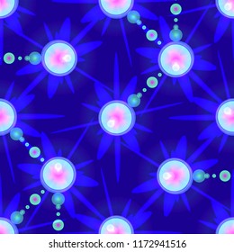 Beautiful glamorous magic abstract object glow splash background seamless.