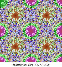 Beautiful glamorous magical abstract background multicolor geometric seamless pattern.