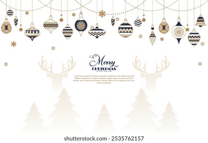 beautiful glass balls for Merry Merry Christmas and Happy New Year background with trendy concept. vector, flat concept, for social media post, cover, flyer, background