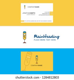 Beautiful Glass Logo and business card. vertical Design Vector