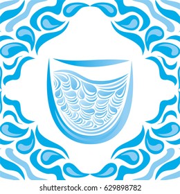 Beautiful glass of water. Vector illustration.