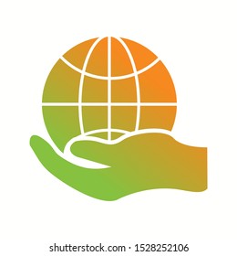 Beautiful Global hand Vector Glyph icon