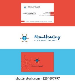 Beautiful Global network Logo and business card. vertical Design Vector