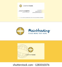 Beautiful Globe  Logo and business card. vertical Design Vector