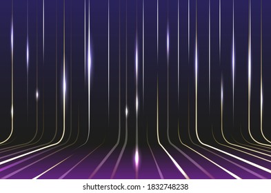 Beautiful glossy background of glowing lines. Vector.