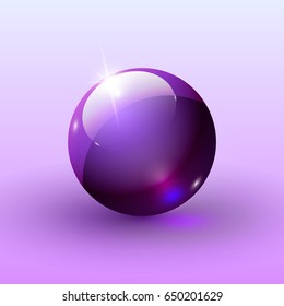 Beautiful glossy ball. A three-dimensional sphere for design. Vector illustration