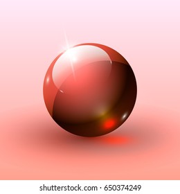 Beautiful glossy ball. A three-dimensional sphere for design. Vector illustration