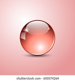 Beautiful glossy ball. A three-dimensional sphere for design. Vector illustration