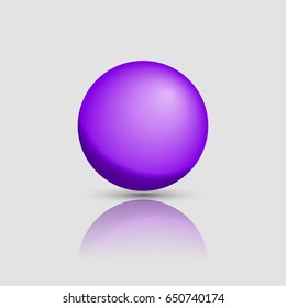 Beautiful glossy ball. A three-dimensional sphere for design. Vector illustration