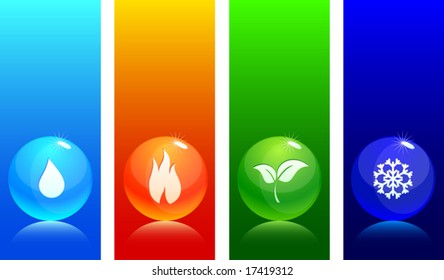 Beautiful glossy balls. Vector illustration.