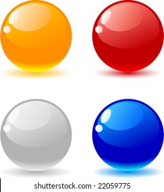 Beautiful glossy balls. Vector illustration.