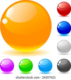 Beautiful glossy balls. Vector illustration.
