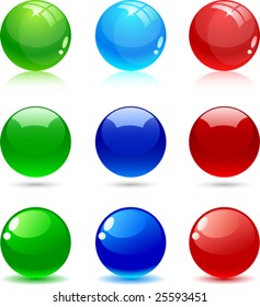 Beautiful glossy balls. Vector illustration.